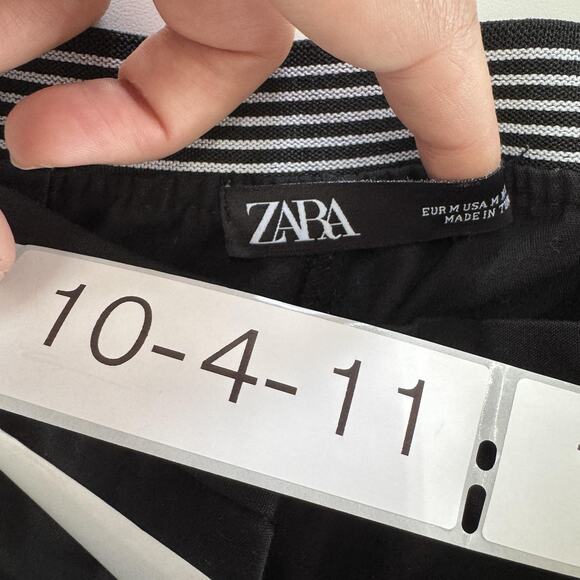 Zara Pants Womens Medium Black Slim Fit Casual Stretch Trousers Dress Modern - Picture 3 of 8